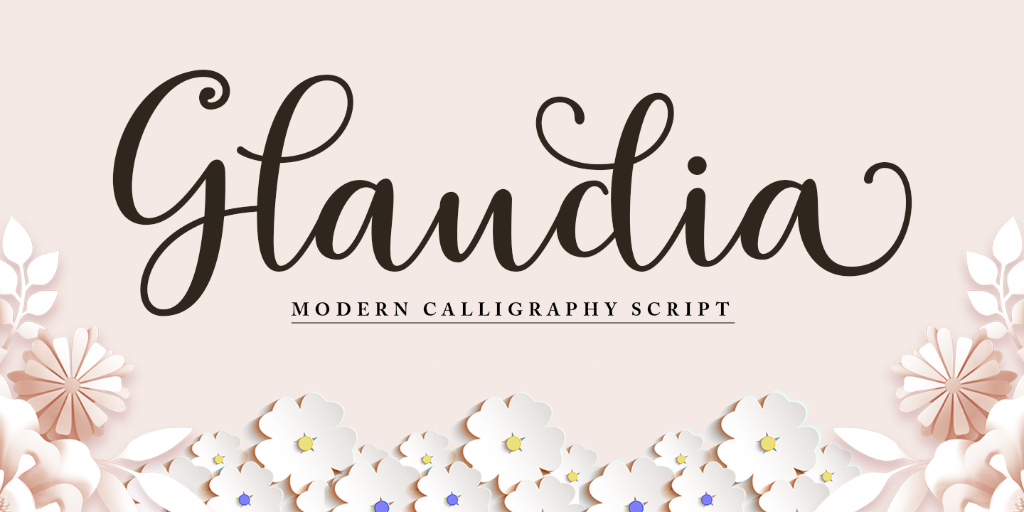 Пример шрифта Glaudia Script #1
